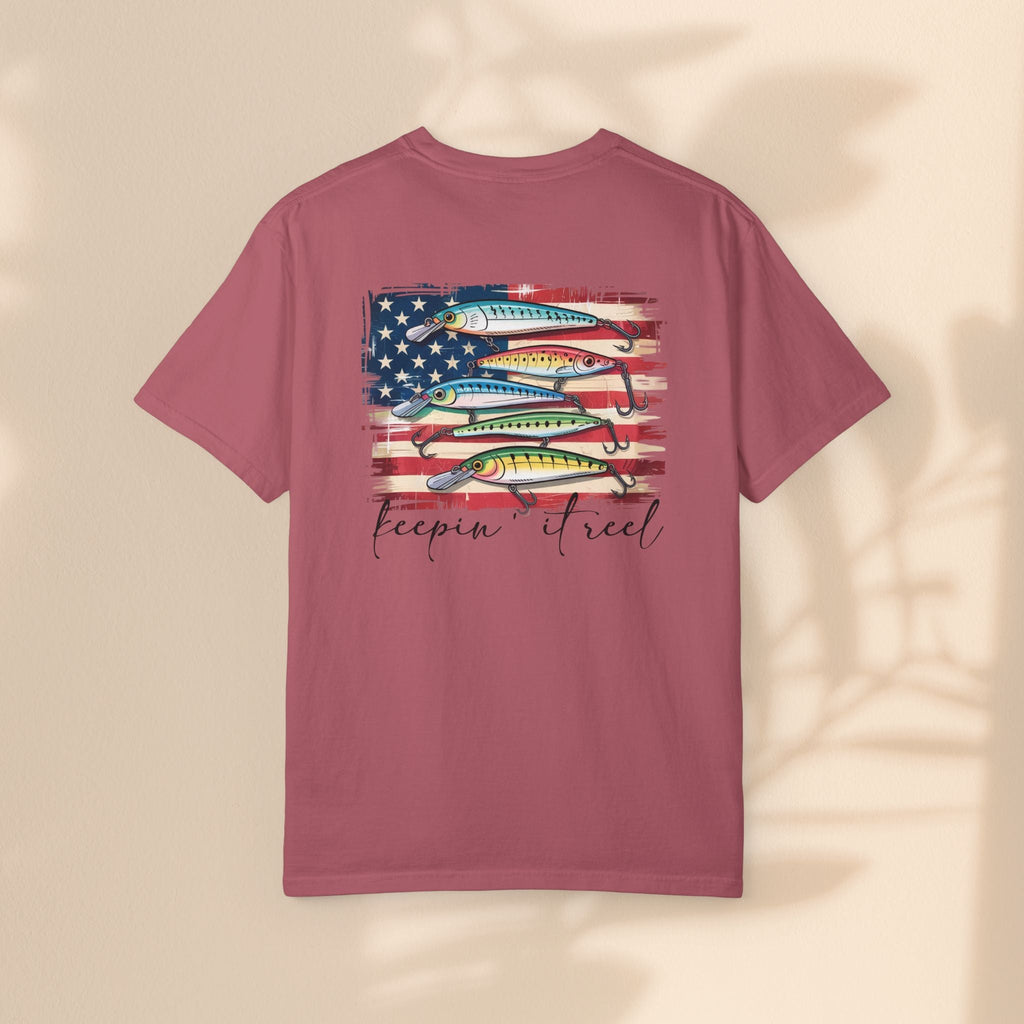 Fishing Enthusiast T-Shirt, Patriotic Angler Tee