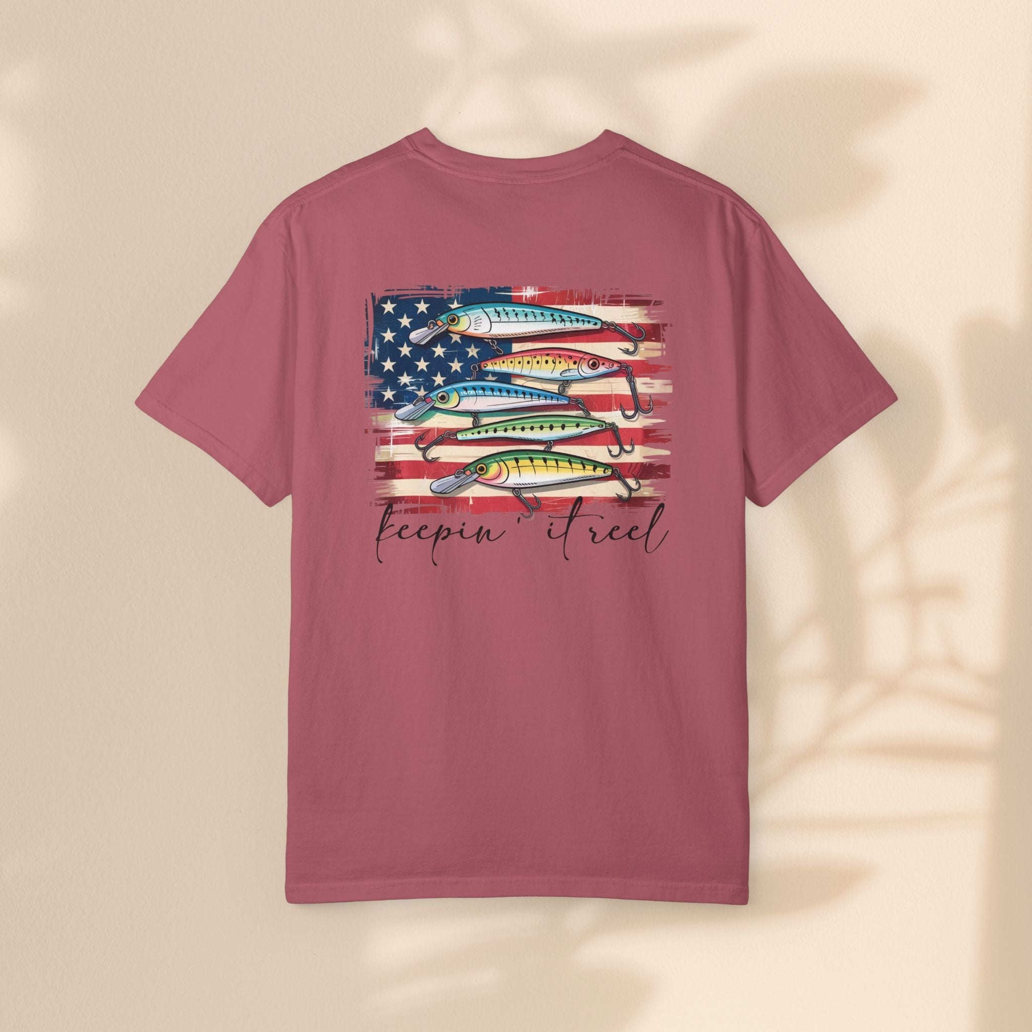 Fishing Enthusiast T-Shirt, Patriotic Angler Tee