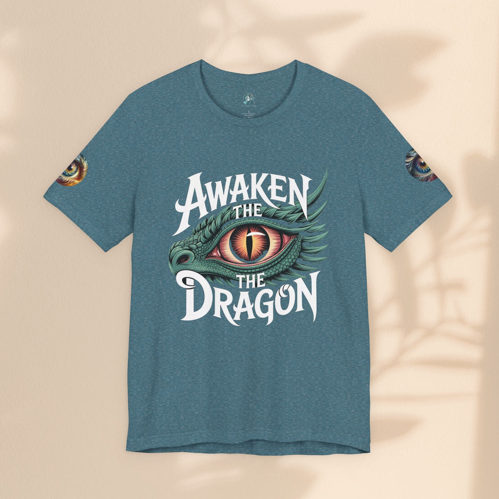 Fantasy Awaken The Dragon Graphic Tee, Unisex Short Sleeve Shirt, Gift for Dragon Lovers, Fantasy Fan Apparel