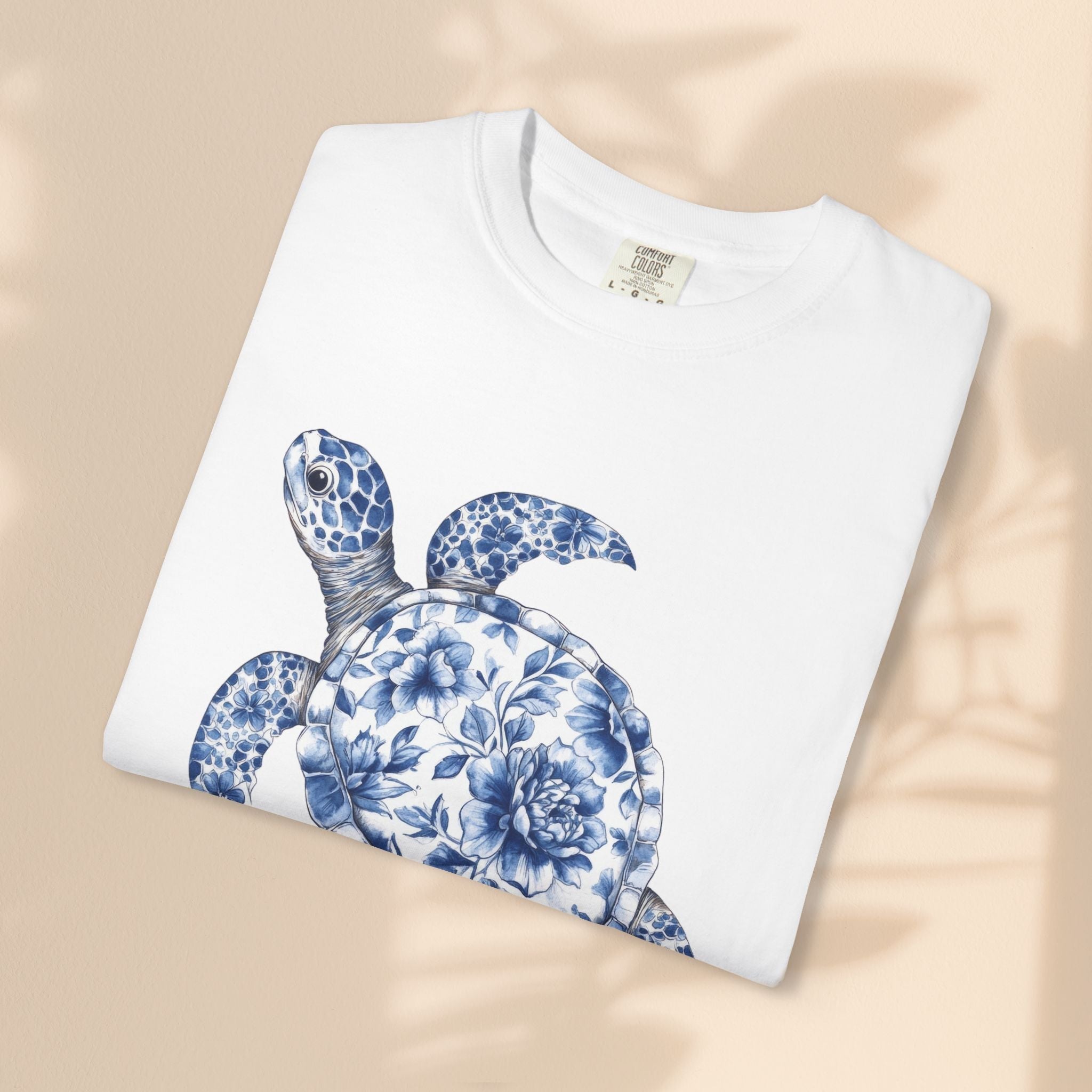 Blue Toile Turtle Unisex T-Shirt - Eco-Friendly Summer Style