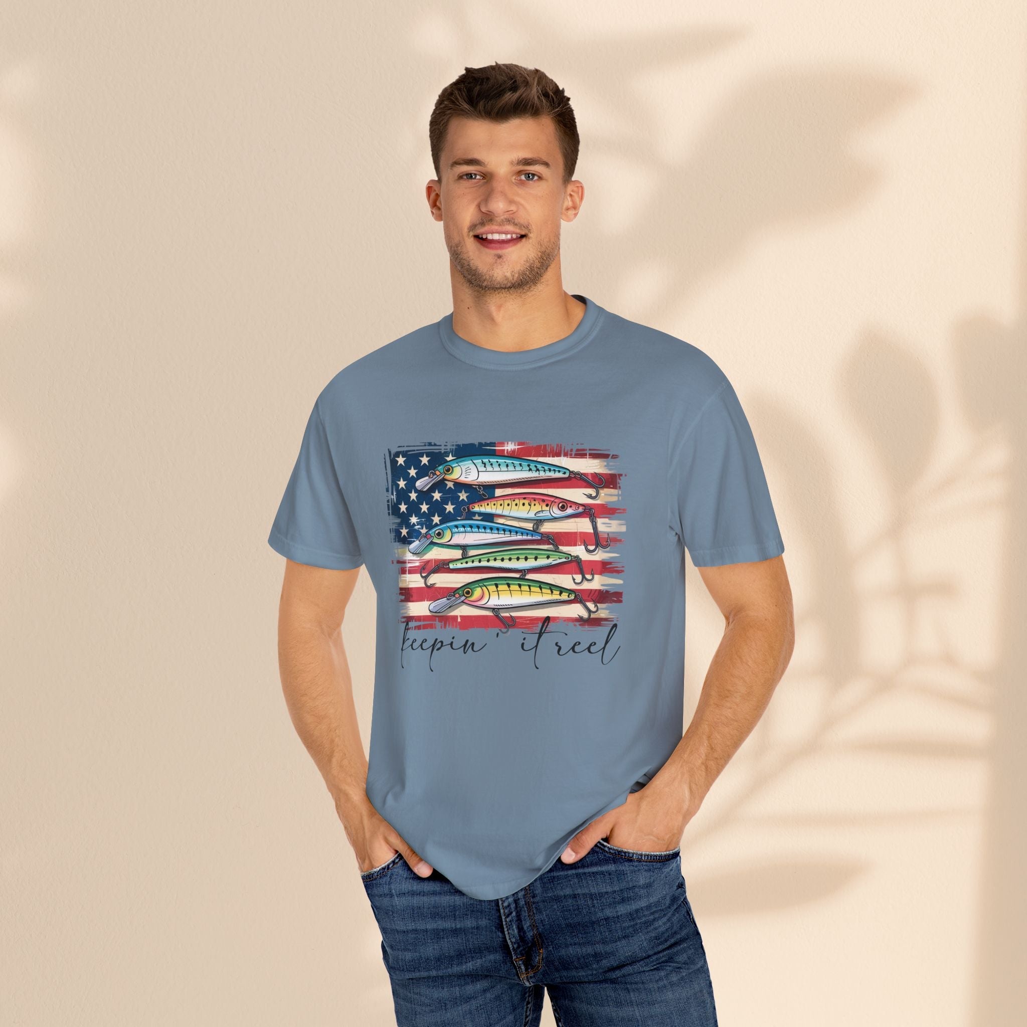 Fishing Enthusiast T-Shirt, Patriotic Angler Tee