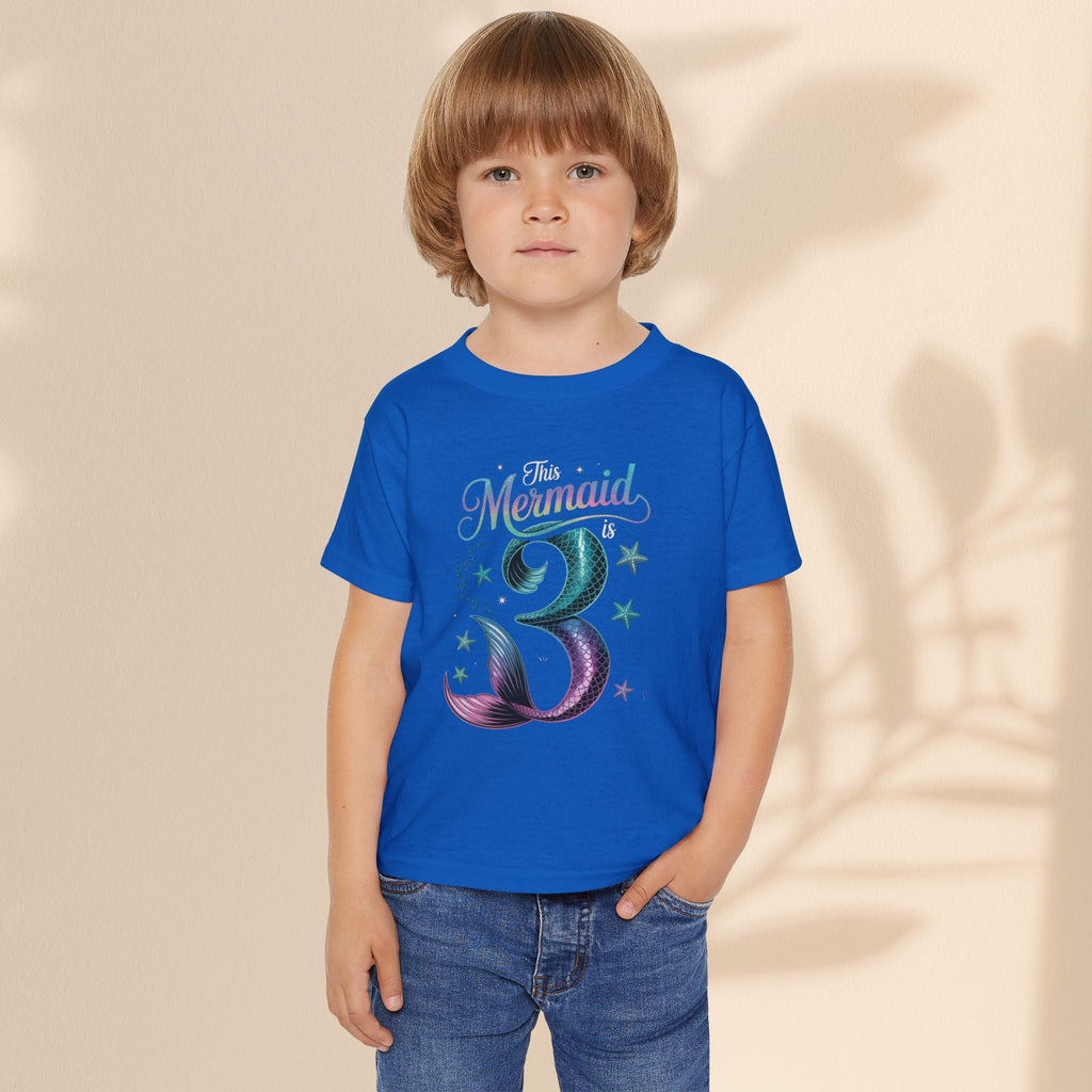 Age 3 Mermaid Toddler T-Shirt | Cute Birthday Gift for Kids