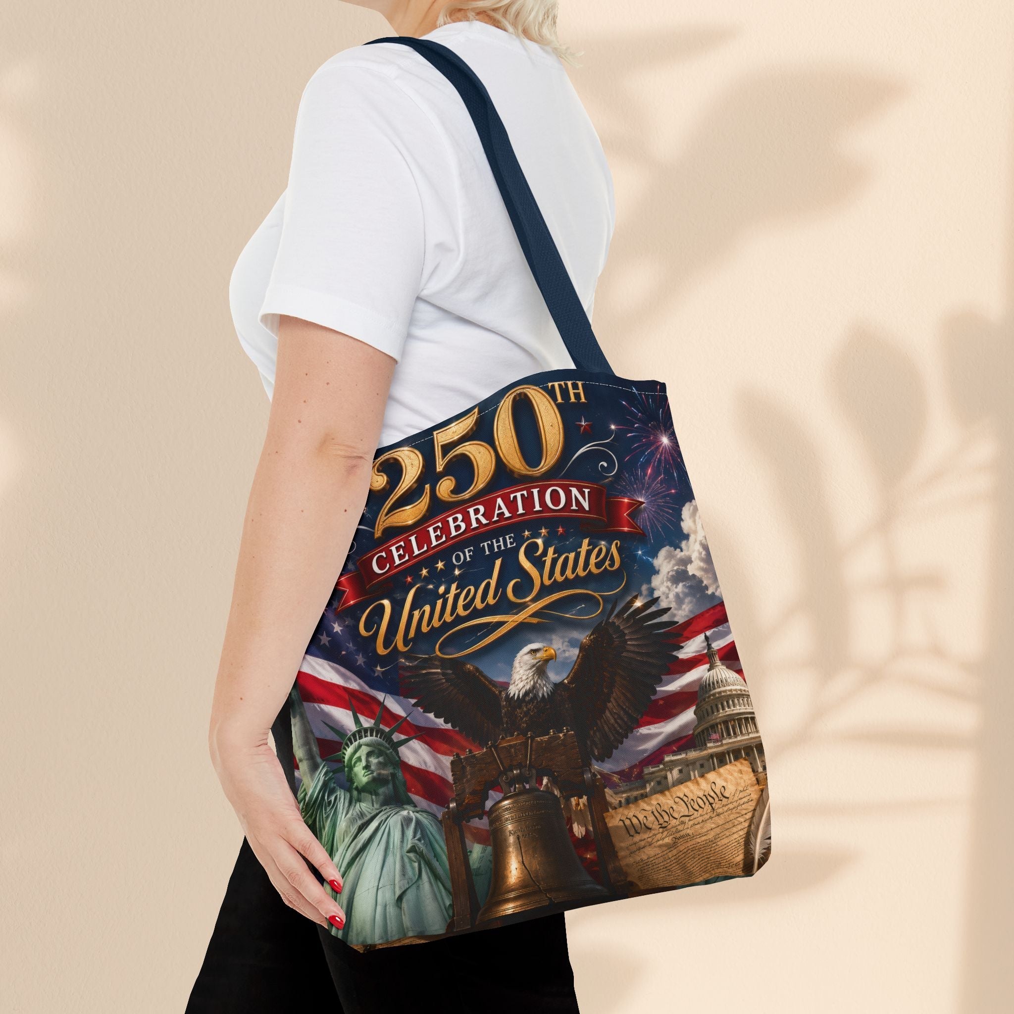 Patriotic American Flag & Eagle Tote Bag — 250th United States Celebration