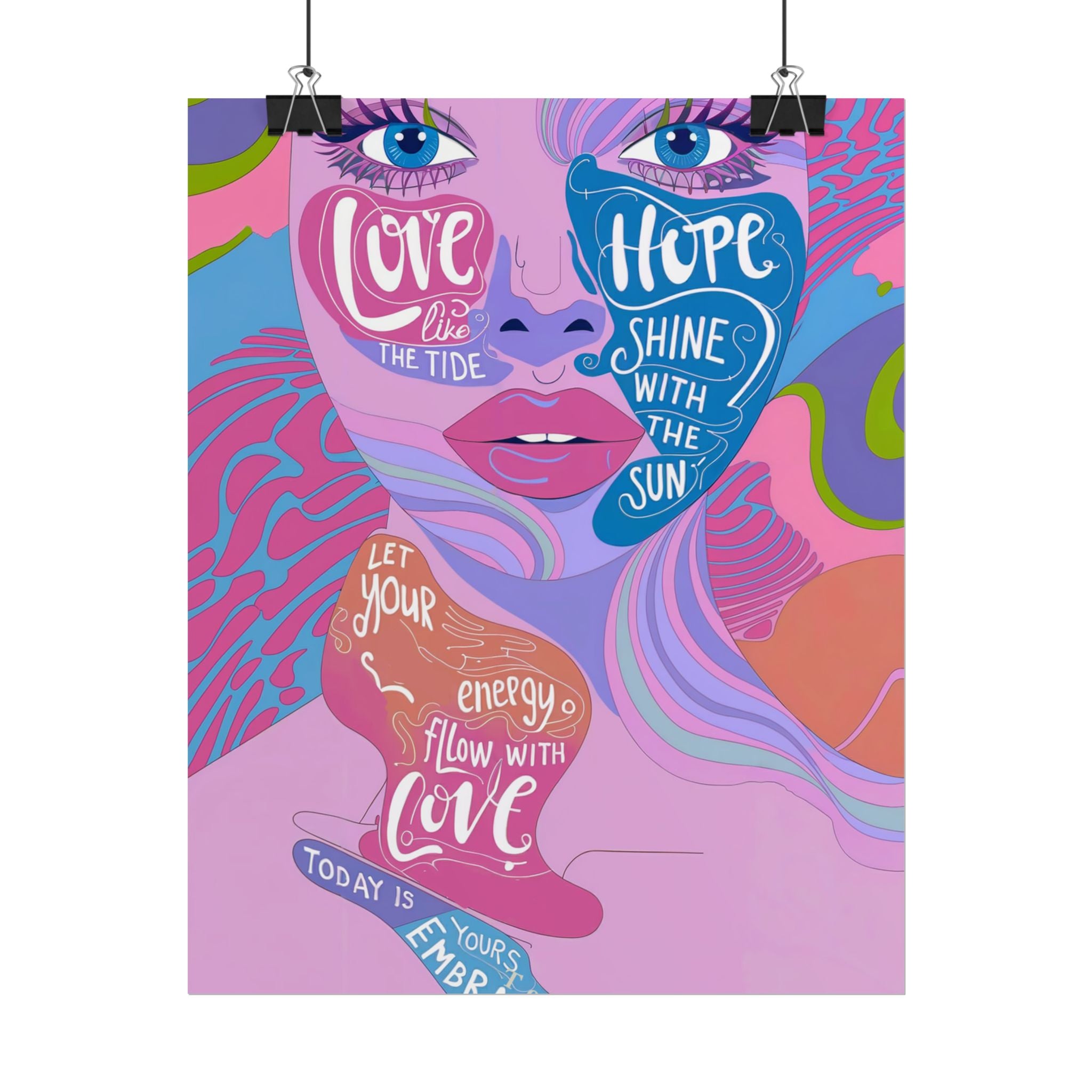 Inspirational Quote Rolled Posters - Colorful Love & Hope Design