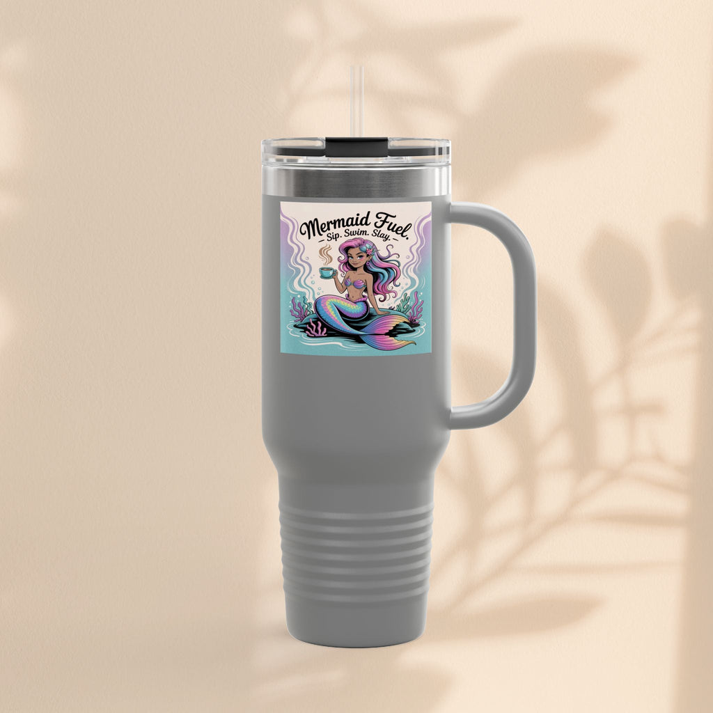 Magical Mermaid Fuel Insulated Travel Mug | 40oz Fantasy Drinkware for Beach Lovers, Gifts for Her