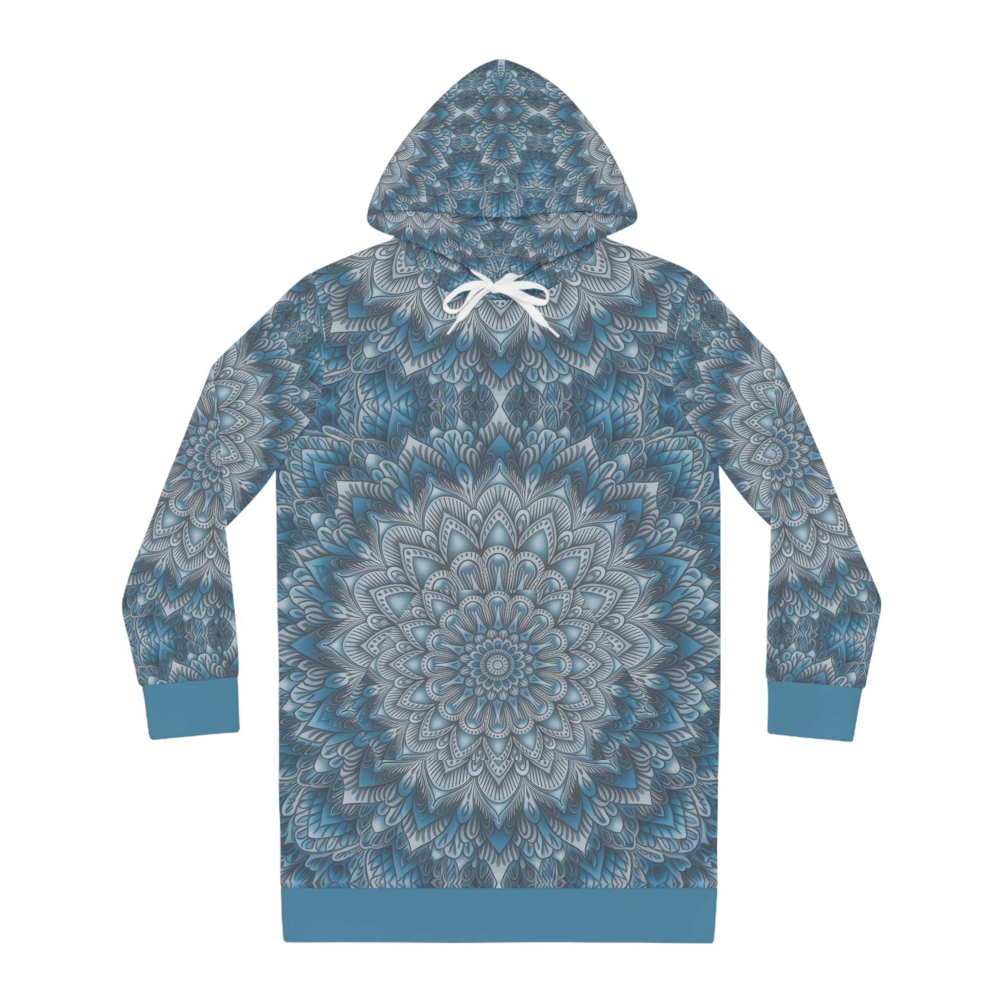 Blue Mandala Hoodie Dress
