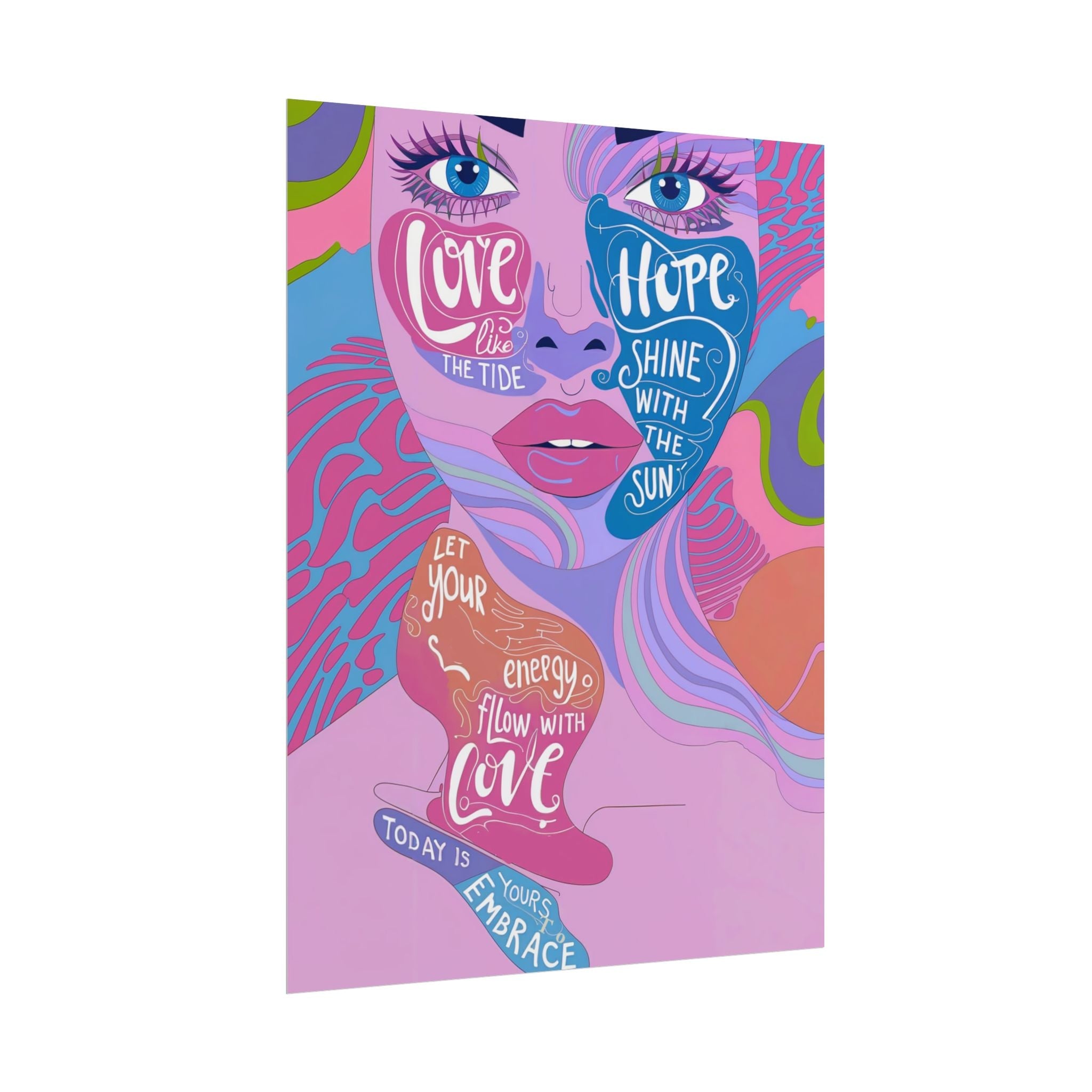 Inspirational Quote Rolled Posters - Colorful Love & Hope Design
