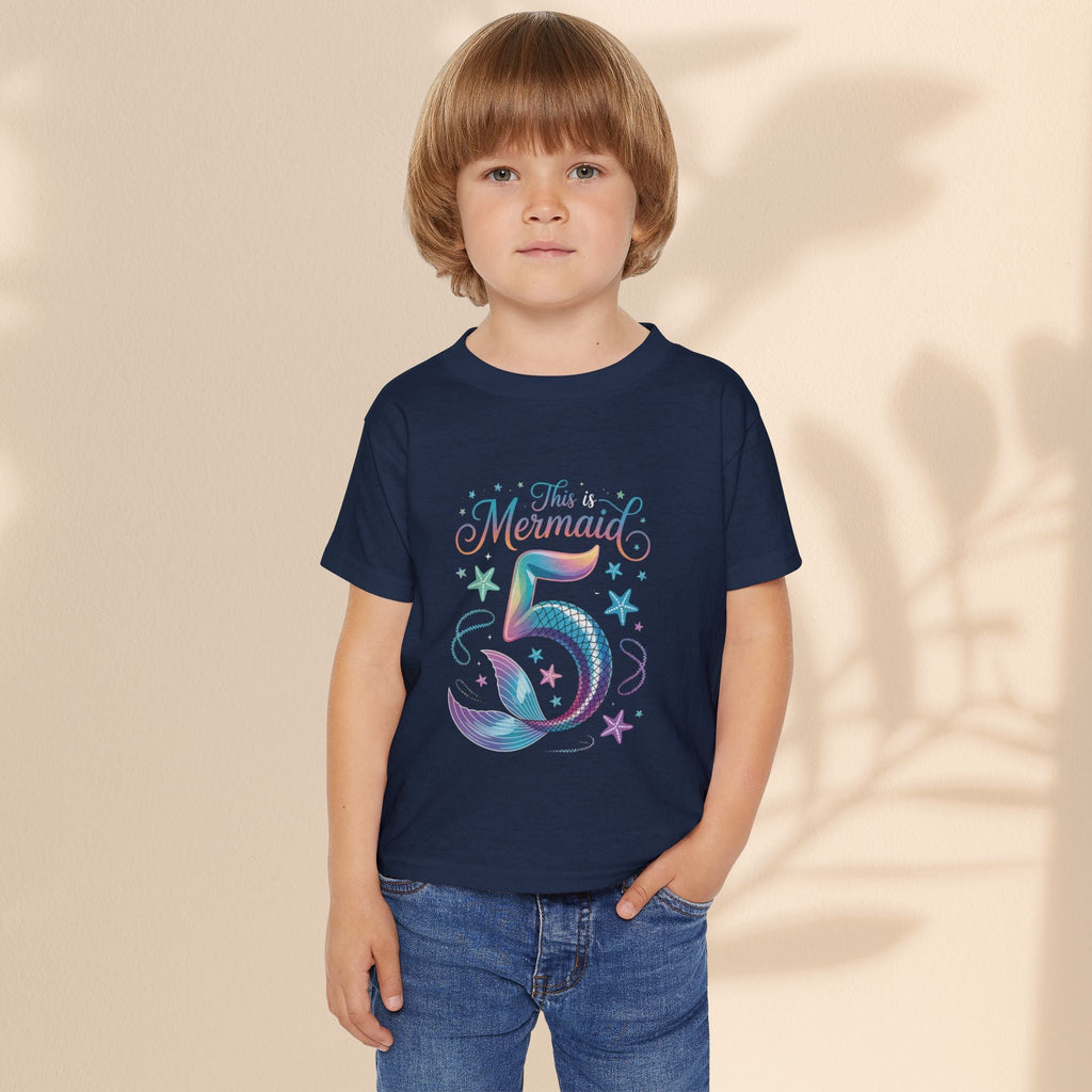 5 year old Mermaid Birthday Toddler T-shirt, Magical Mermaid Tee