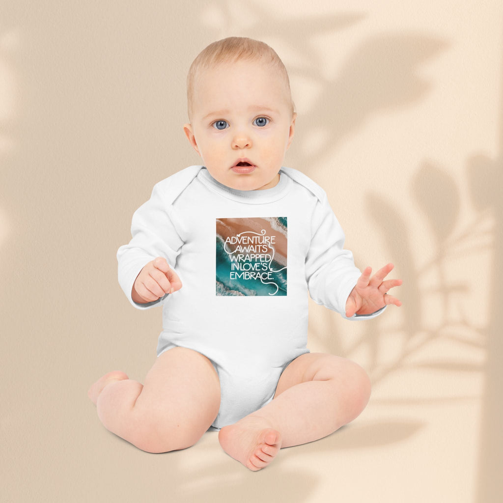 Adventure Awaits Organic Baby Bodysuit | Long Sleeve Baby Outfit