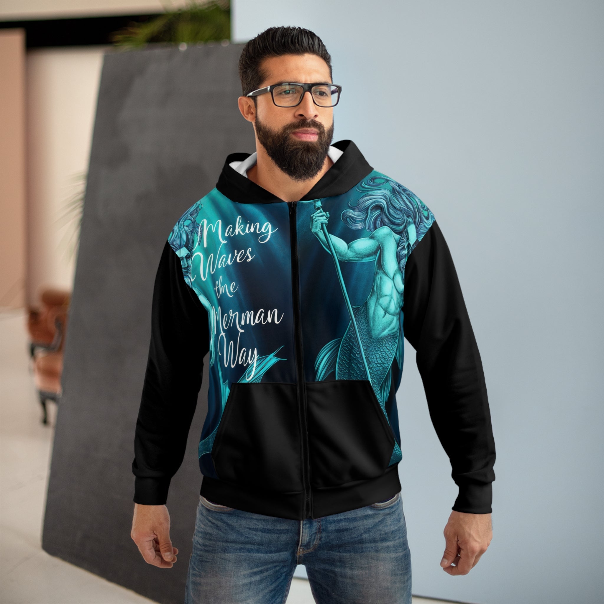 Men's Zip Hoodie - The Merman Way