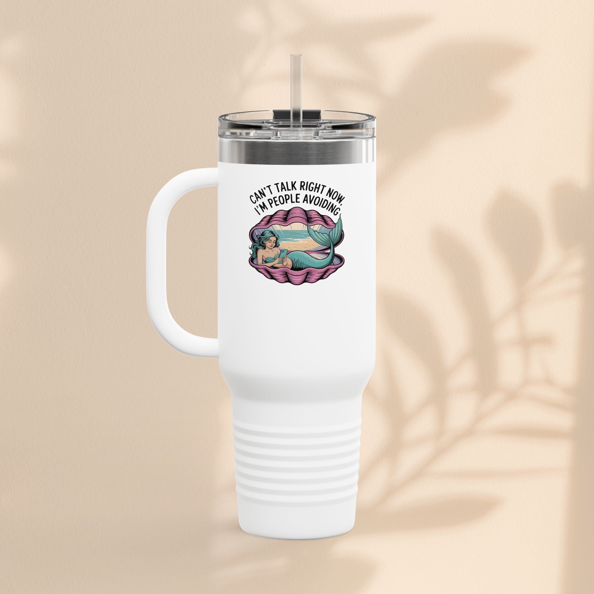 Fun Insulated Travel Mug for Introverts, 40oz People Avoiding Tumbler