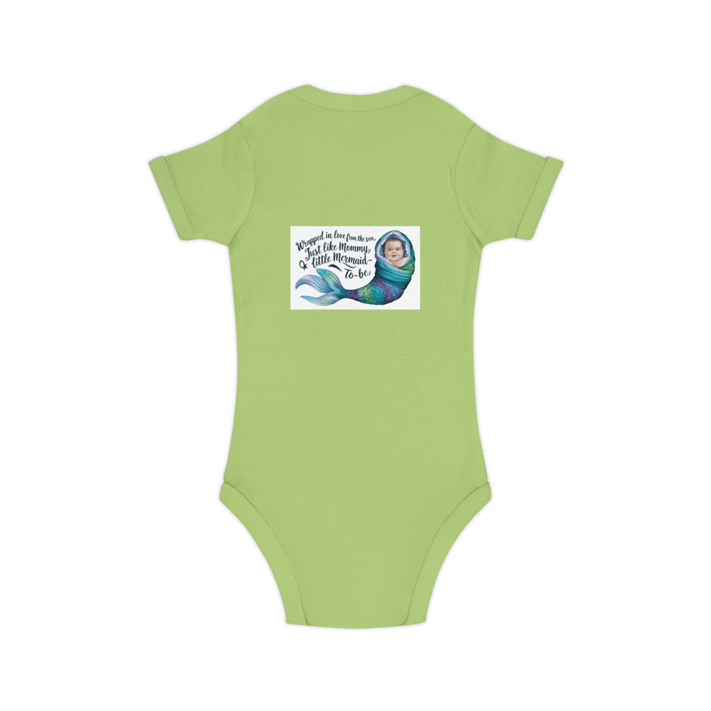 Combed Cotton Baby Bodysuit - Little Mermaid To Be