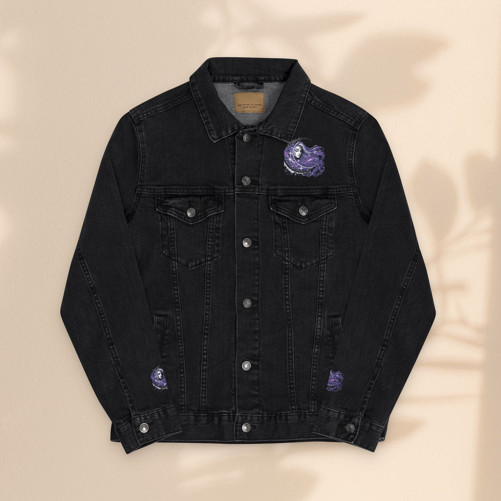 Moon Goddess Bohemian Embroidered Denim Jacket