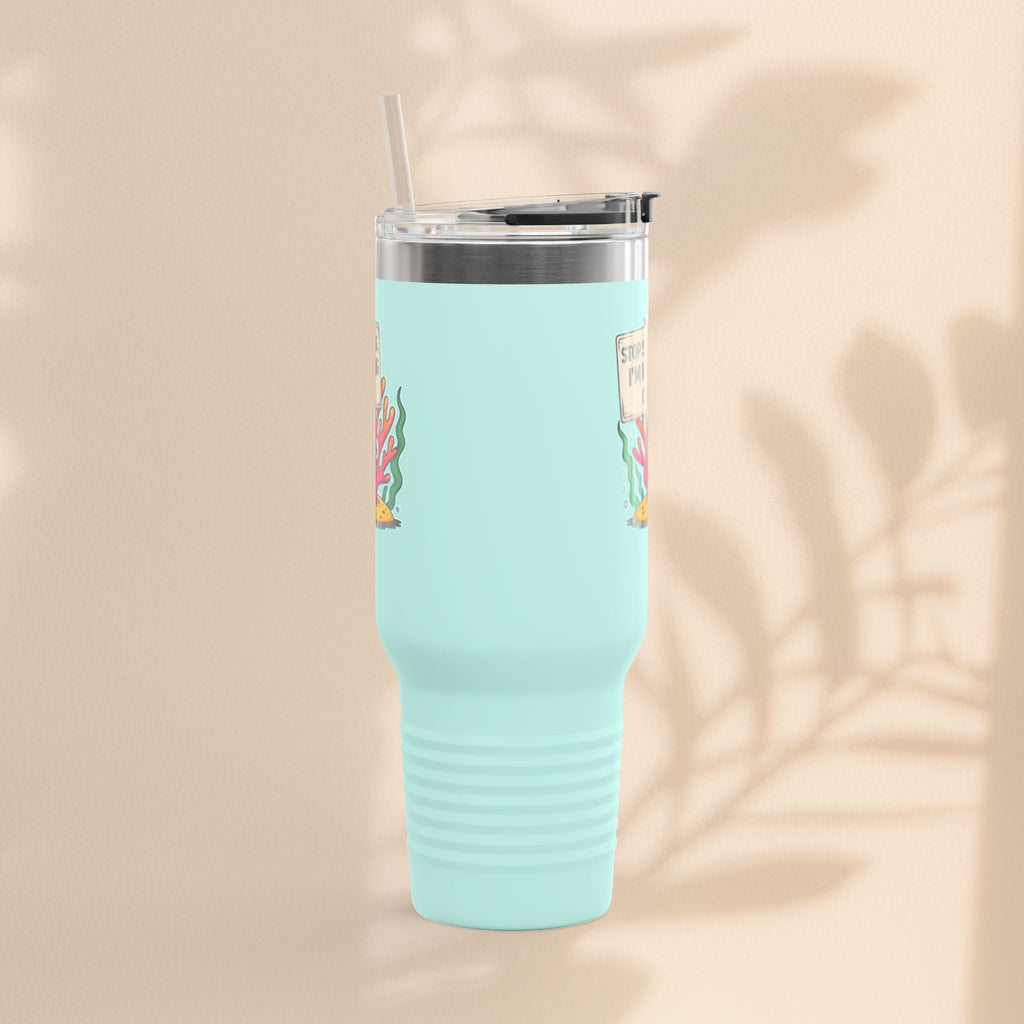 Colorful Coral Reef Insulated Travel Mug - Stop Staring, I'm Reefing Out!