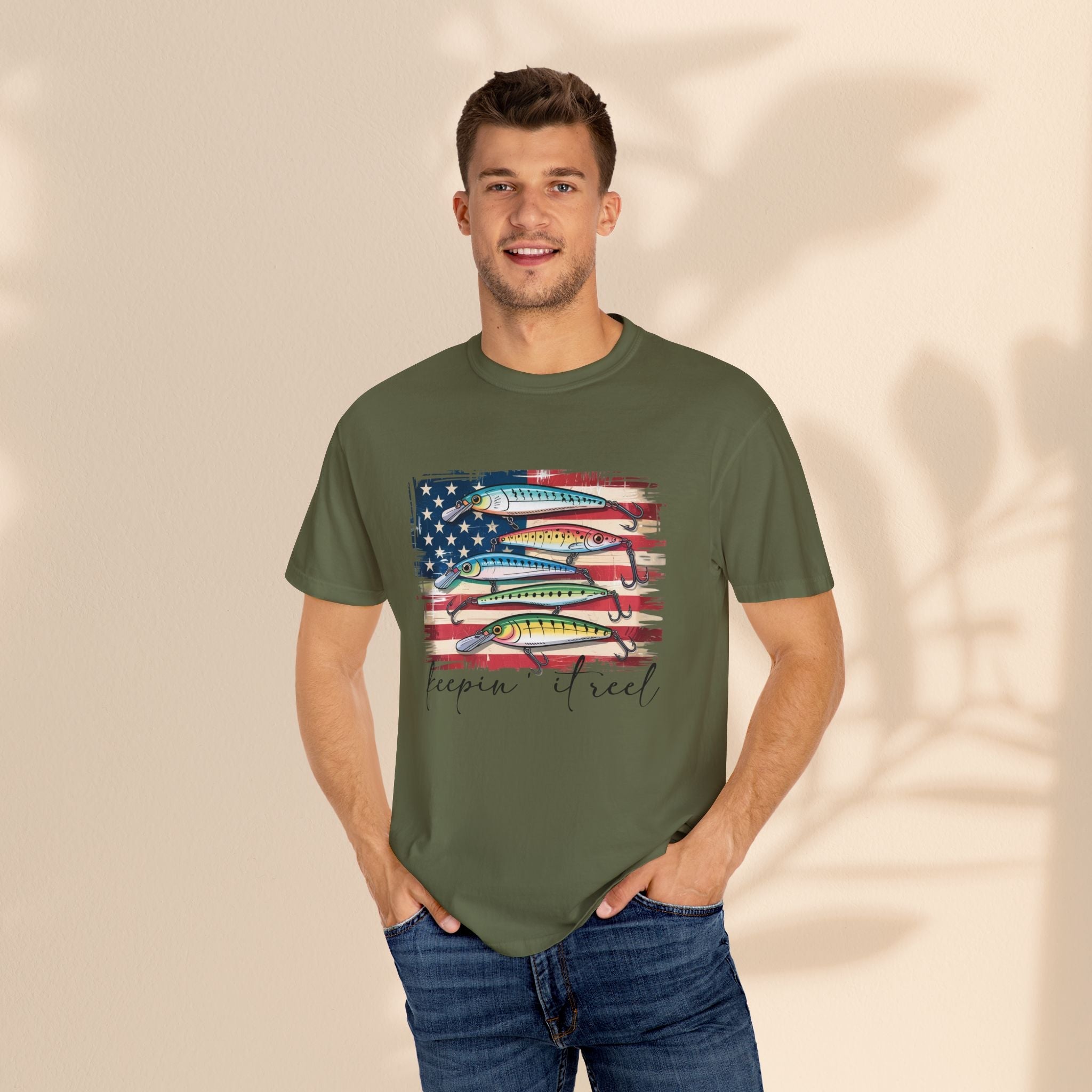 Fishing Enthusiast T-Shirt, Patriotic Angler Tee