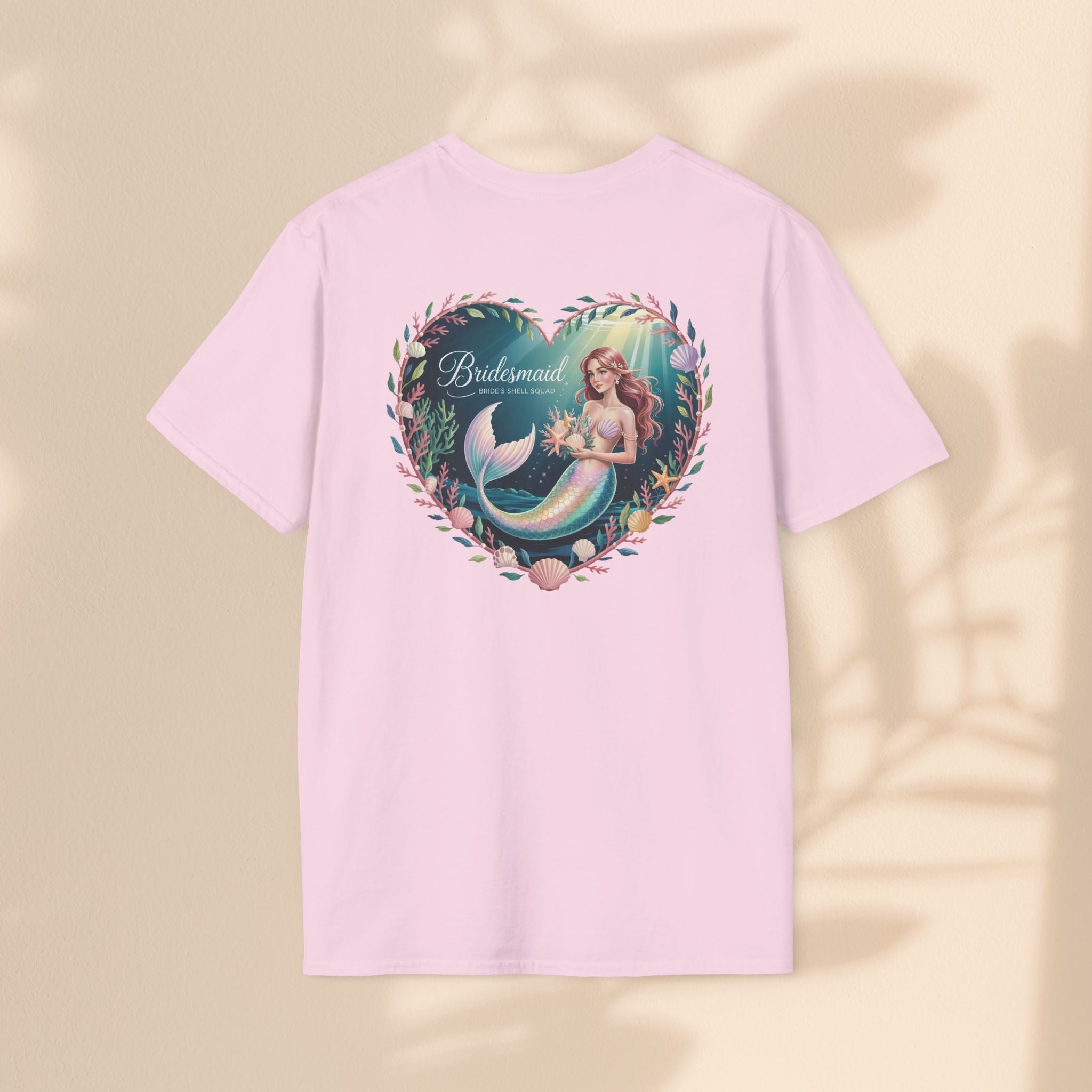 Bridesmaid Mermaid T-Shirt, Softstyle Unisex Tee, Wedding Party Gift, Beach Theme Shirt, Mermaid Lover Apparel, Bridesmaid Gift Idea