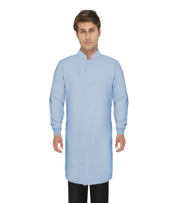 Poplin Unisex Lab Coat Full-Sleeve with Knit Cuffs for Food Processing Industry