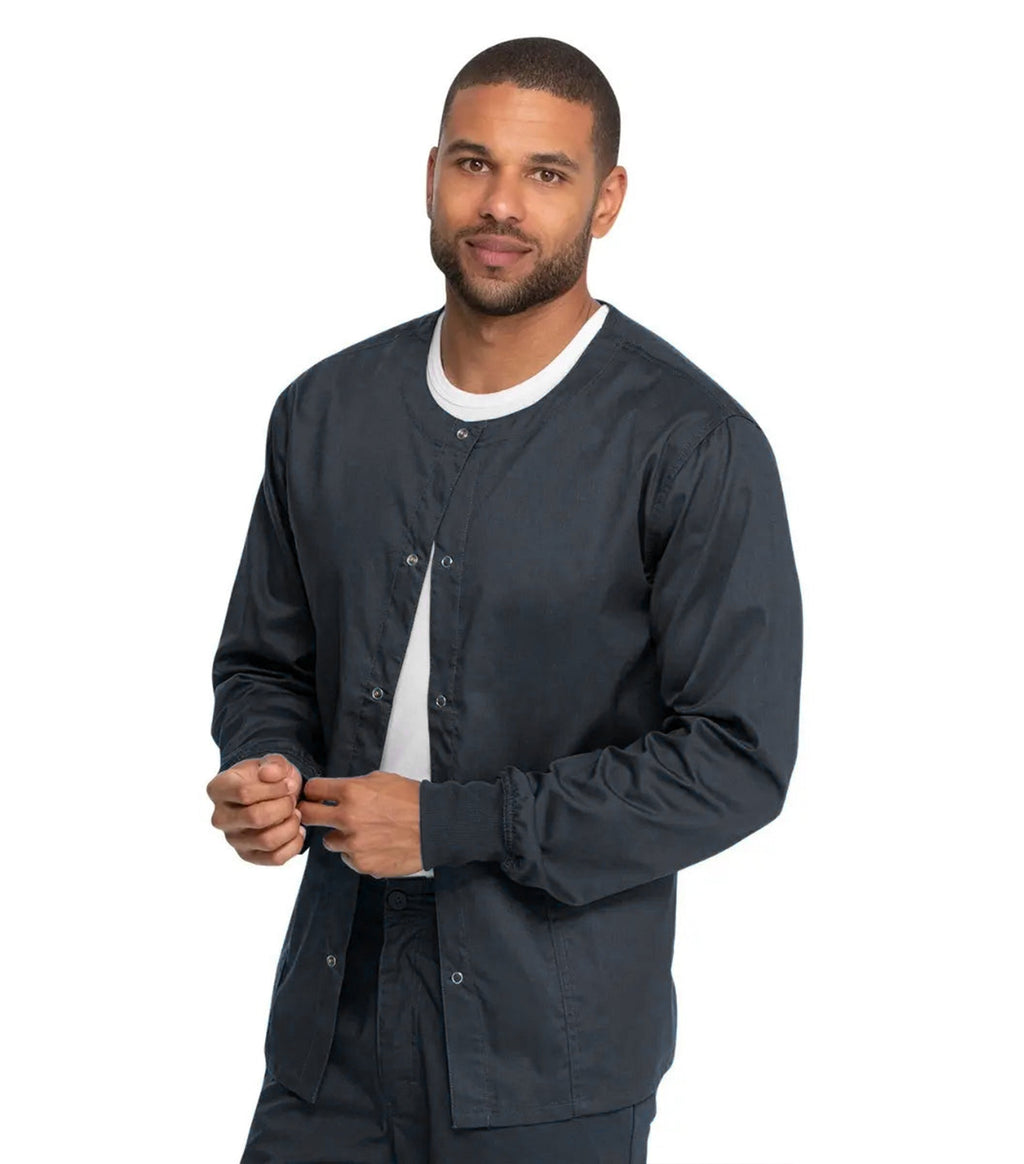 Poplin Unisex Scrub Jacket Full-Sleeve with 2 Pockets Snap Button