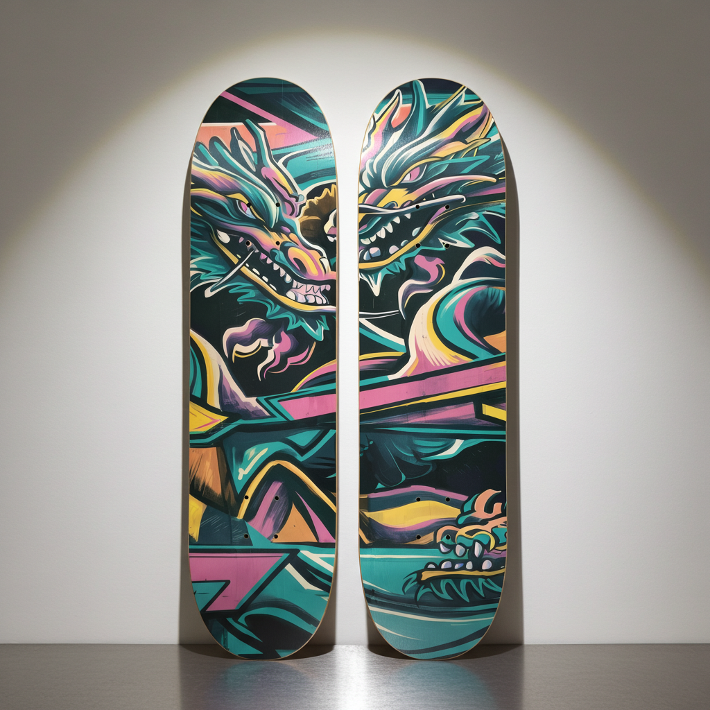 2 Skateboard Series Art - Dragons Watch
