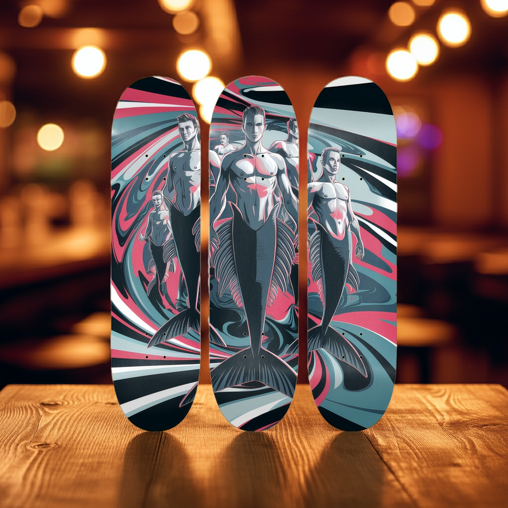 3 Skateboard Series Art - Merman Squad