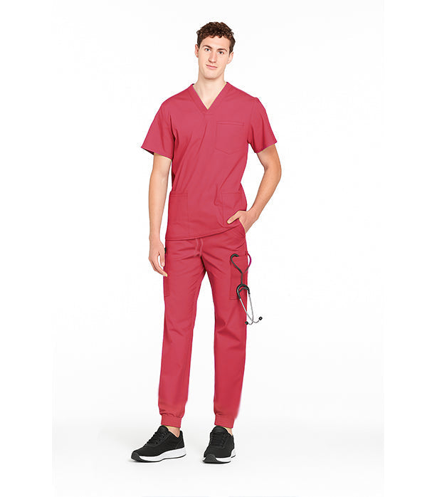 Poplin Unisex Jogger Scrub Set - 9 Pockets, Half Sleeves (3-Pocket Top & 6-Pocket Pant 2 Side 2 Back 2 Cargo pockets)