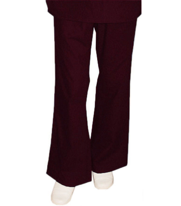 Microfiber Stretch Women Scrub Pant 2 side pockets flare leg with elastic and drawstring