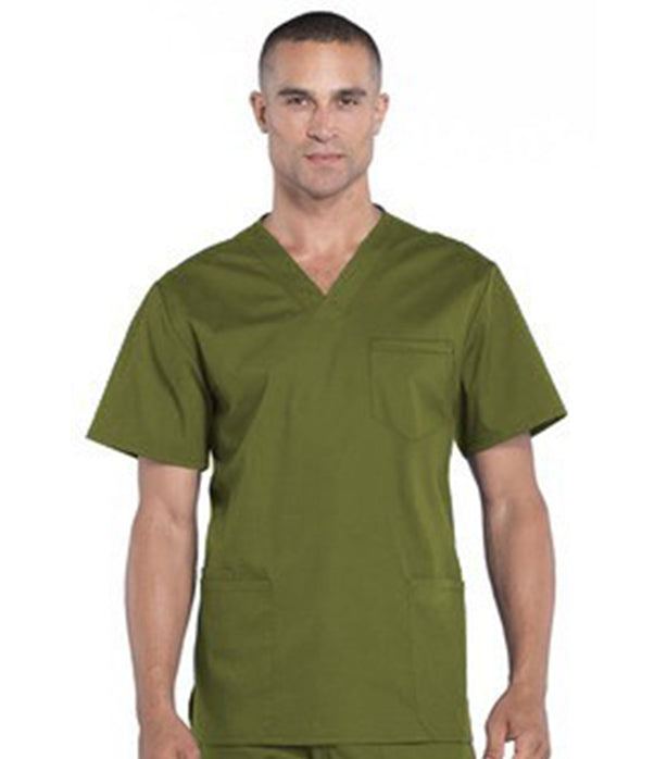 Microfiber Stretch Unisex Top v neck 3 pocket half sleeve