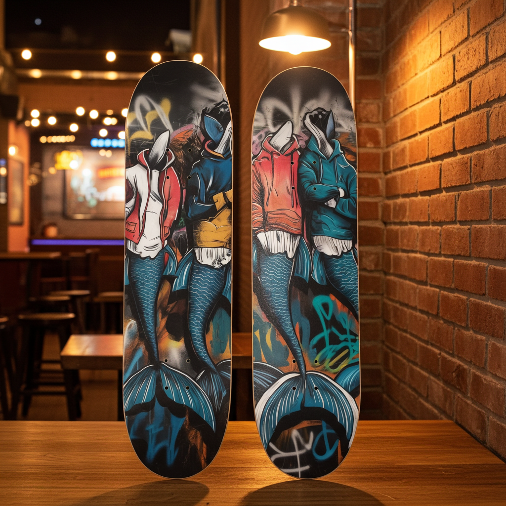 2 Series Art - Crazy Mer Skateboard