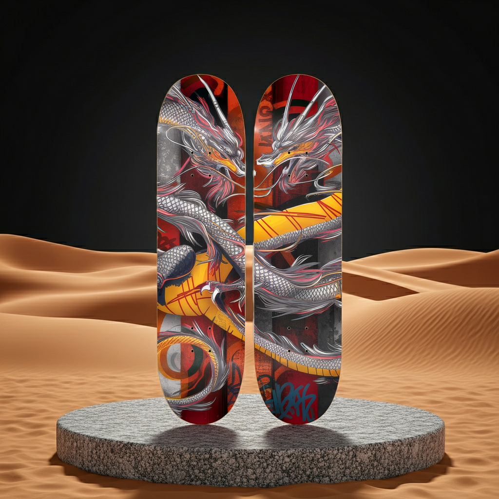 2 Skateboard Series Art - Dragon Love