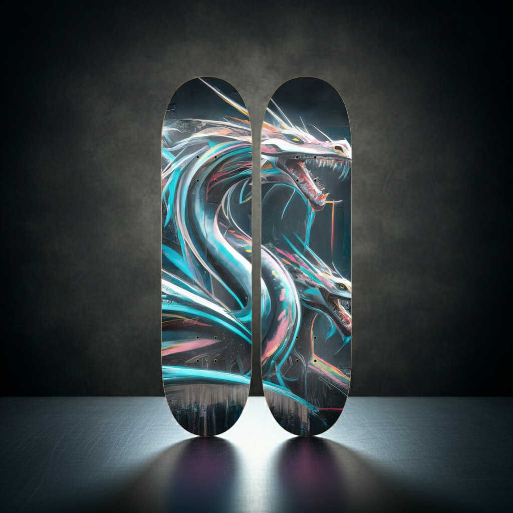 2 Skateboard Series Art - Wyrm Fangs