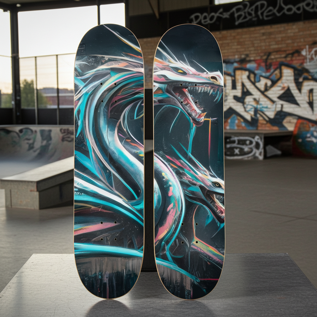 2 Skateboard Series Art - Wyrm Fangs