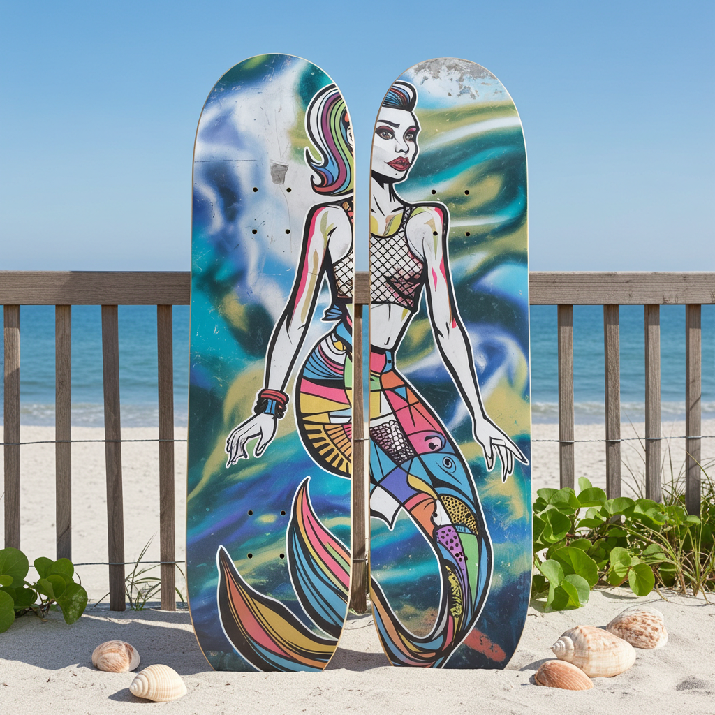 2 Skateboard Series Art - Lisa Mermaid