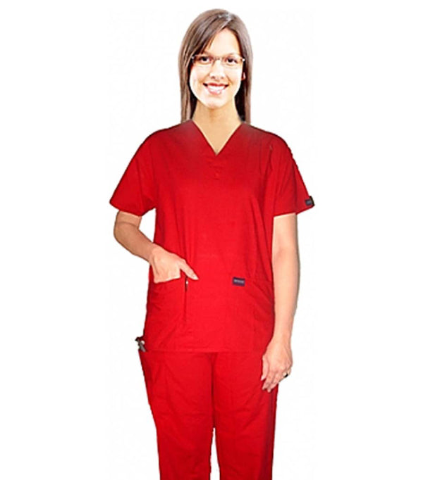 Stretchable Women Scrub Set V Neck - 5 Pockets (2 Pockets Top with 1 Pencil Pocket, 2 Pockets Pant with 1 Cargo Pocket & 1 Back Pocket), Half Sleeves