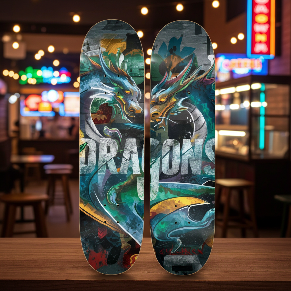 2 Skateboard Series Art - Dragons