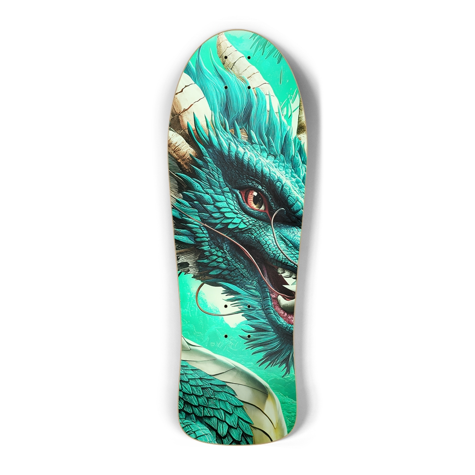 Custom Green Dragon Skateboard – Personalized Maple Deck