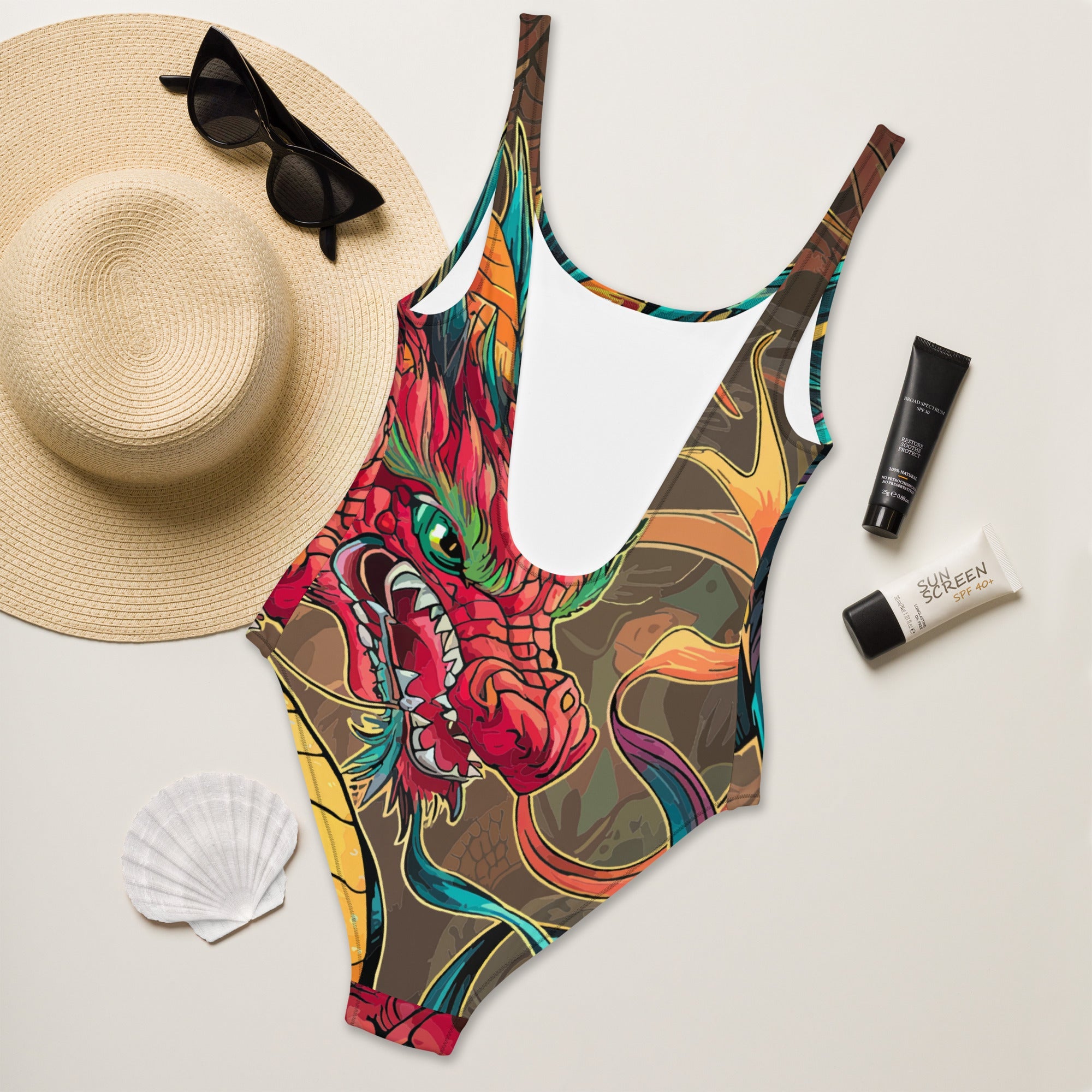 Fire Dragon One-Piece Swimsuit