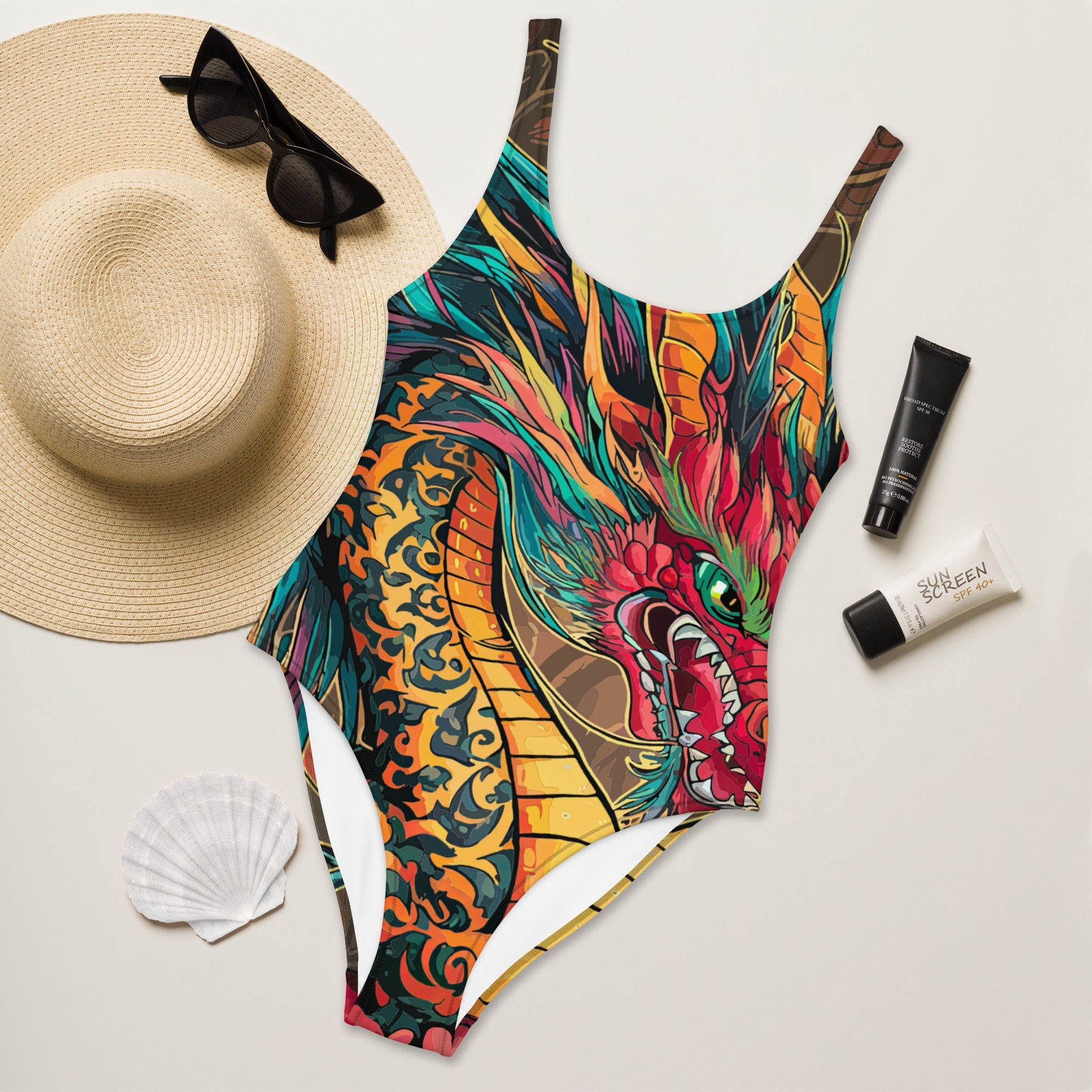 Fire Dragon One-Piece Swimsuit