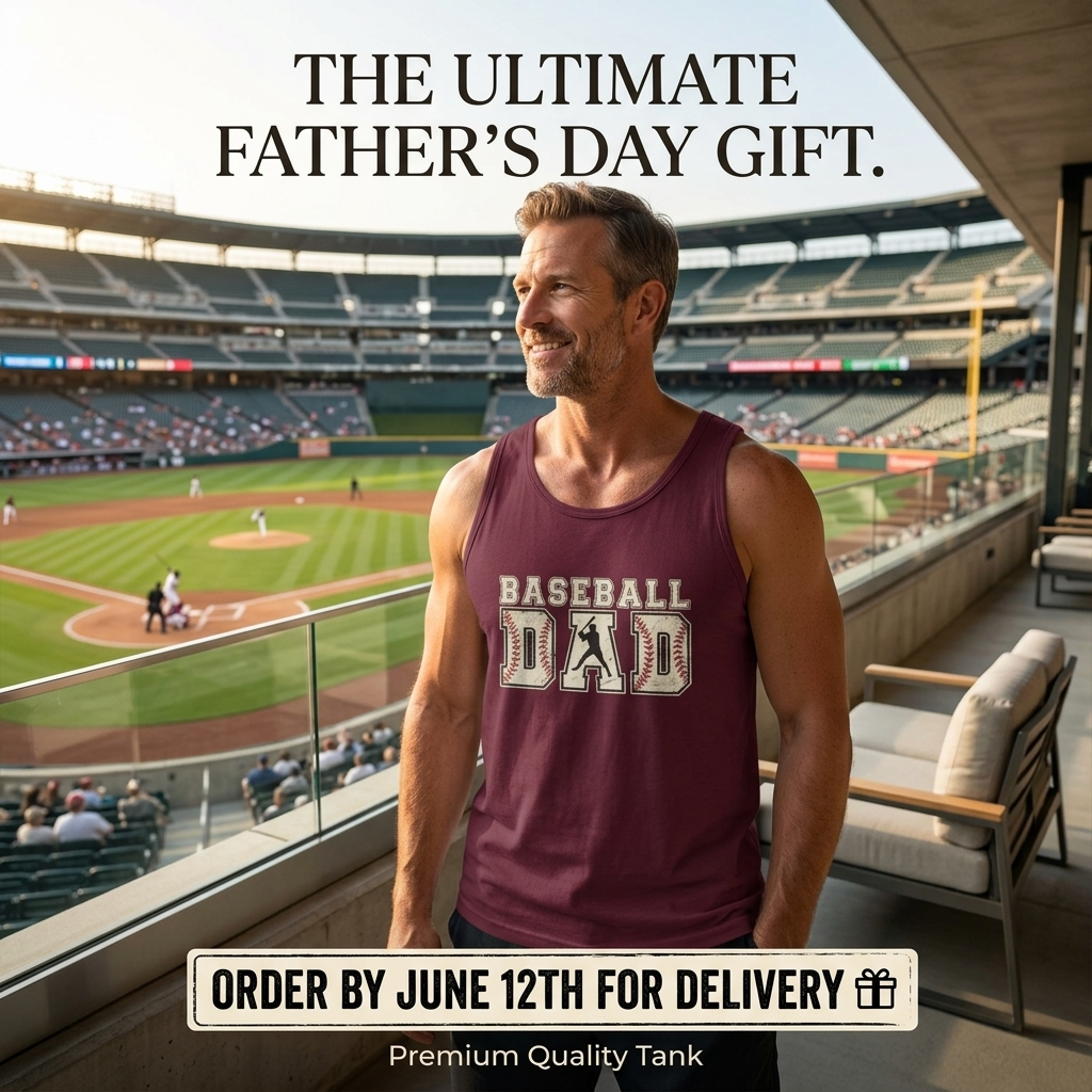 Baseball Dad Tank Top | Men’s Cotton Tank for Game Day & BBQ