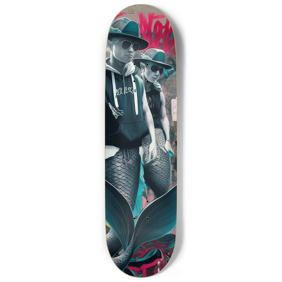 Lit Mermen Skateboard – Fantasy Ocean Art Deck