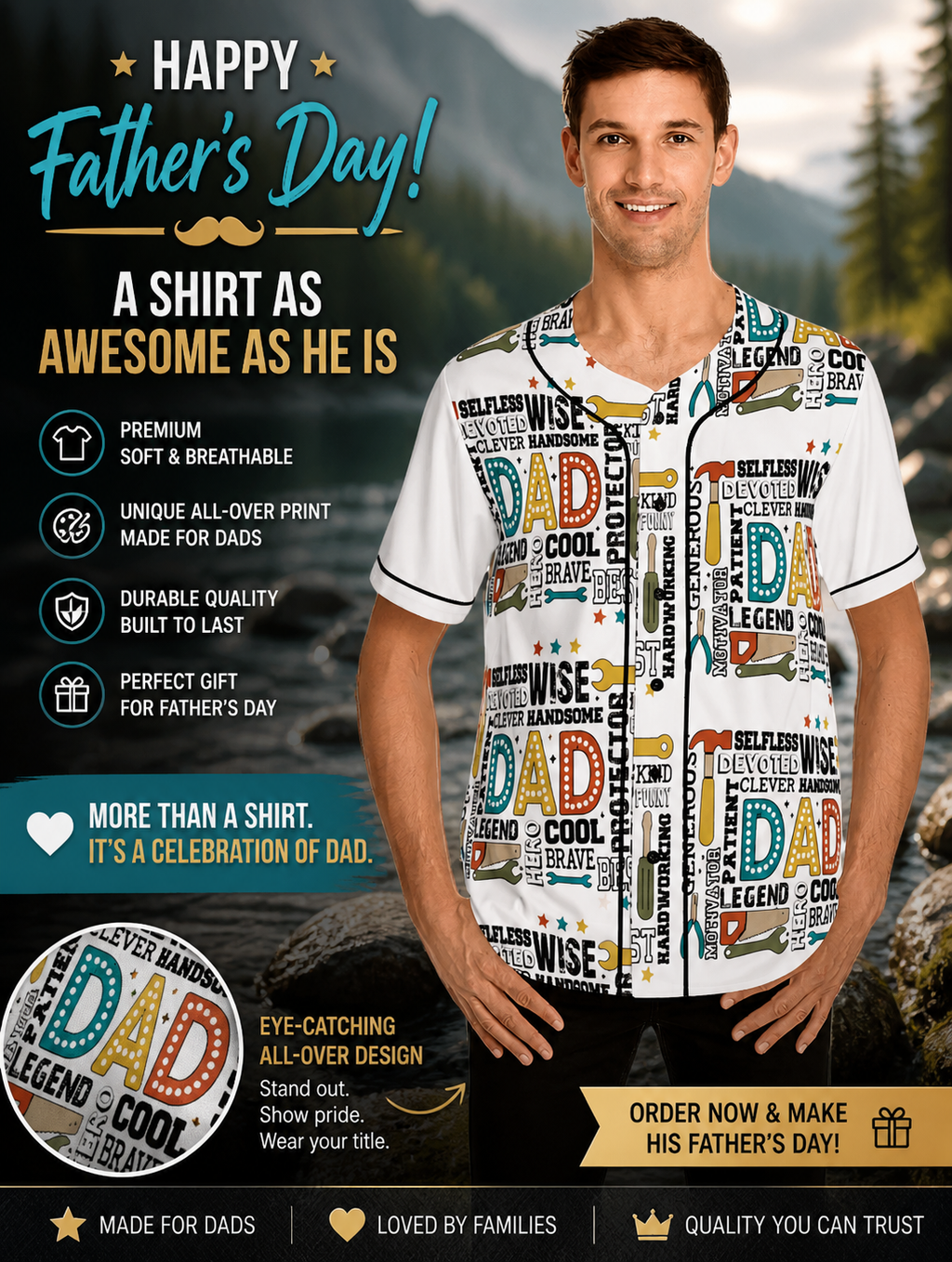 Men's Baseball Jersey  - DAD