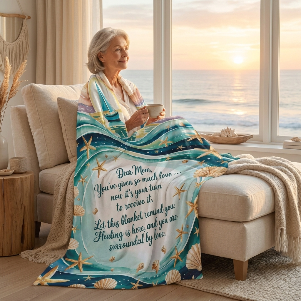 Mother's Day Velveteen Plush Blanket - Comforting Love & Healing Message