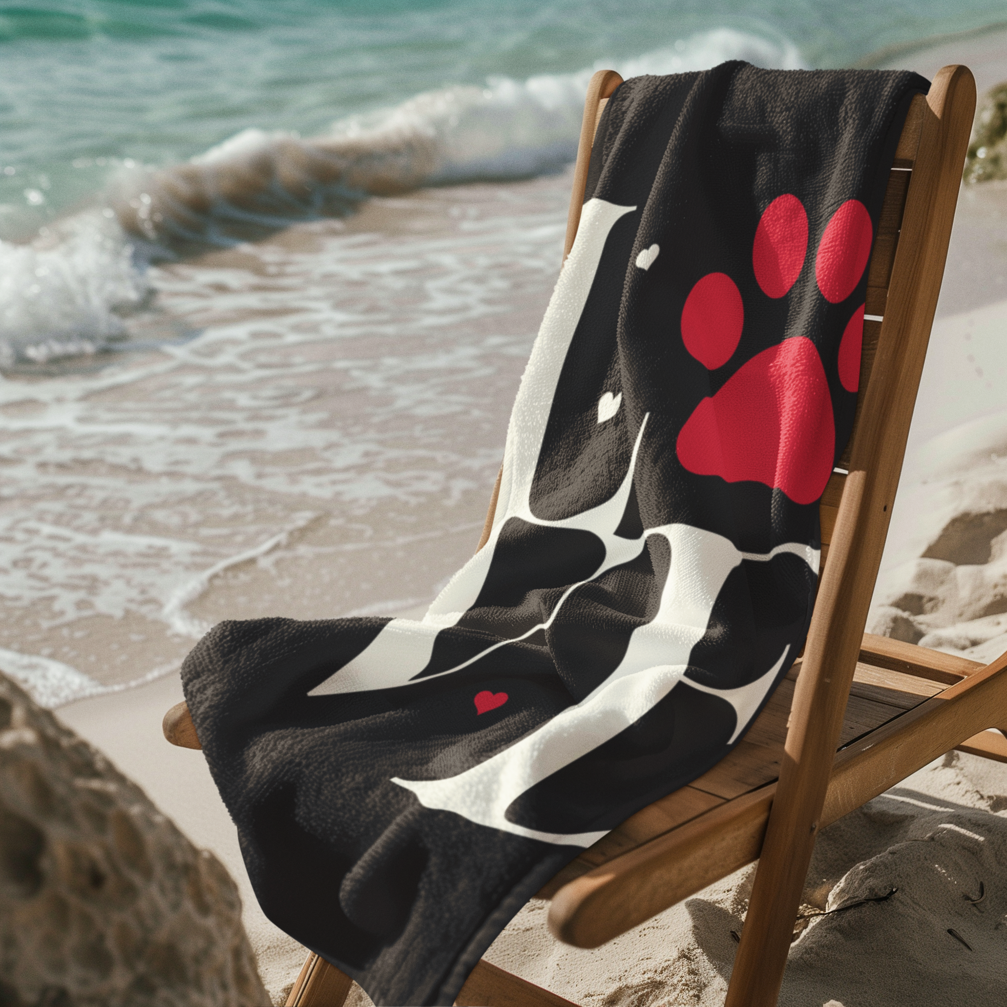 Dog Love Stylish Beach Towel with Love Design