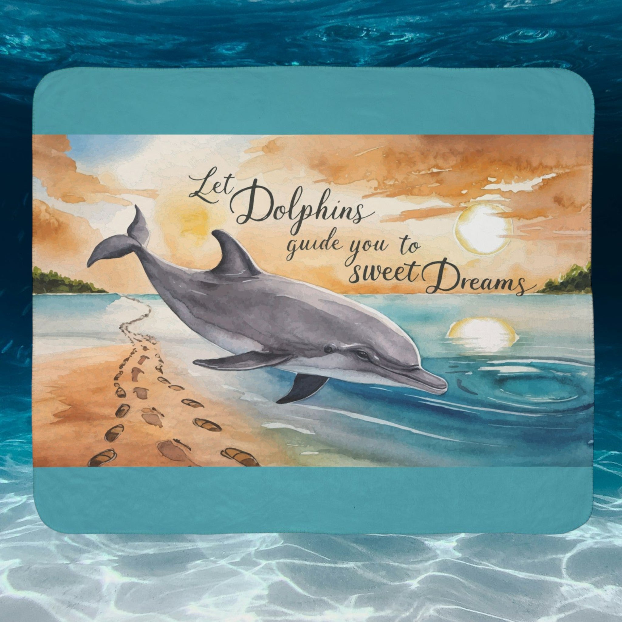 Fleece Sherpa Blanket - Dolphin Dreams