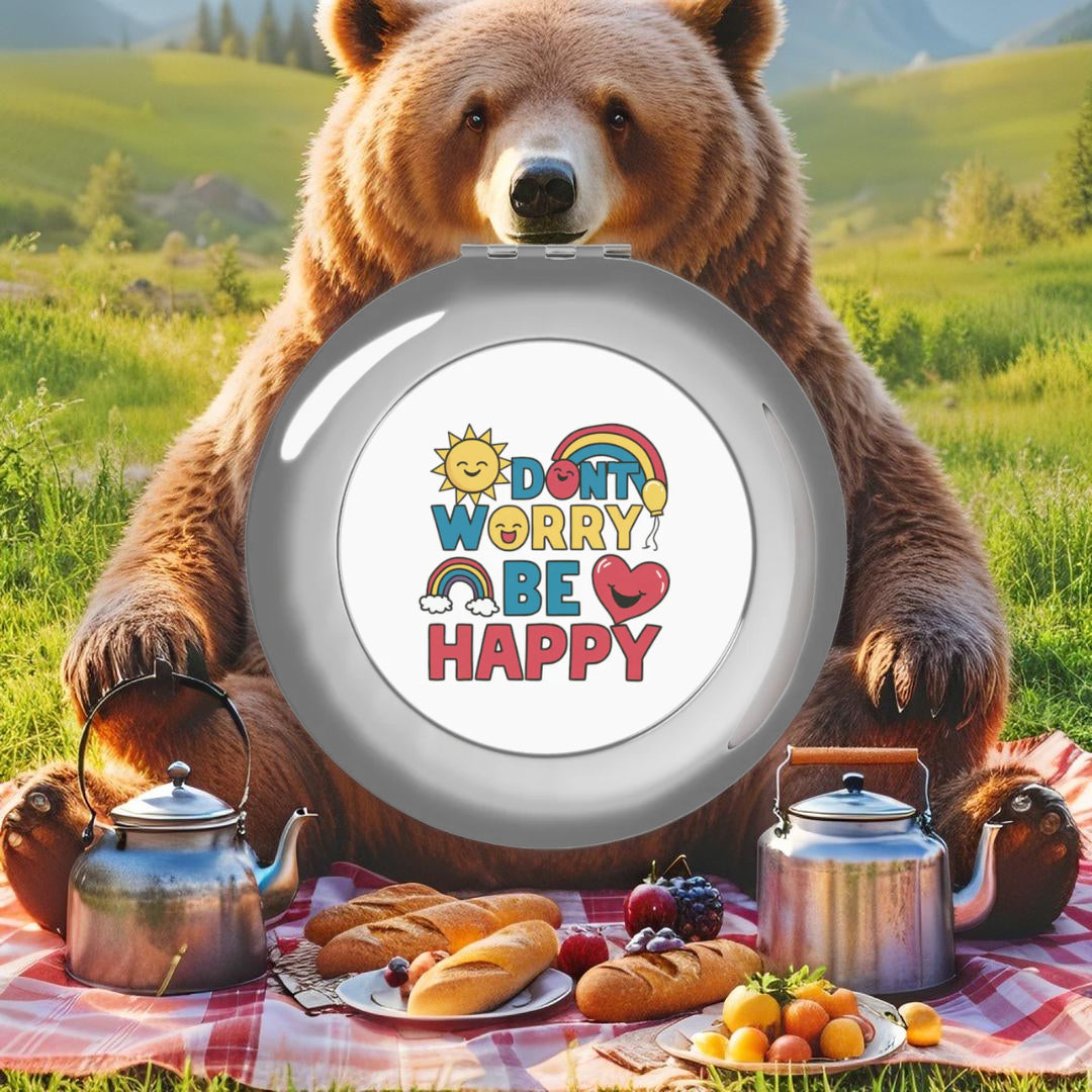 Don't Worry Be Happy Compact Travel Mirror