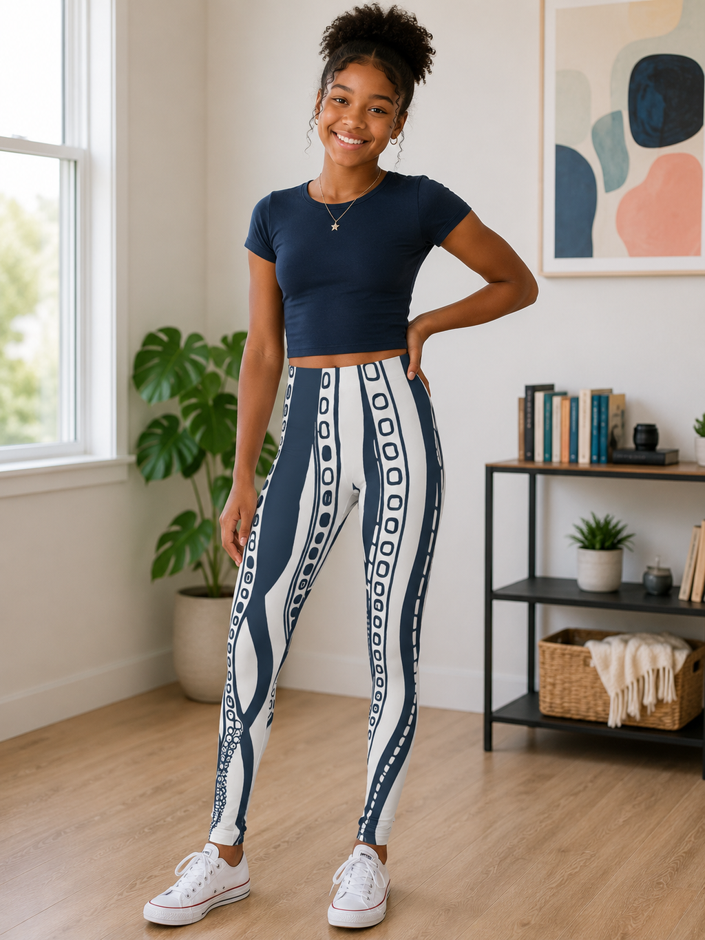 Downward Octopus Youth Leggings