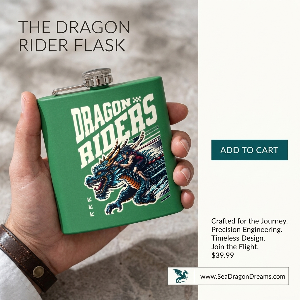 Dragon Riders Stainless Steel Flask - 6oz Adventure Drinkware