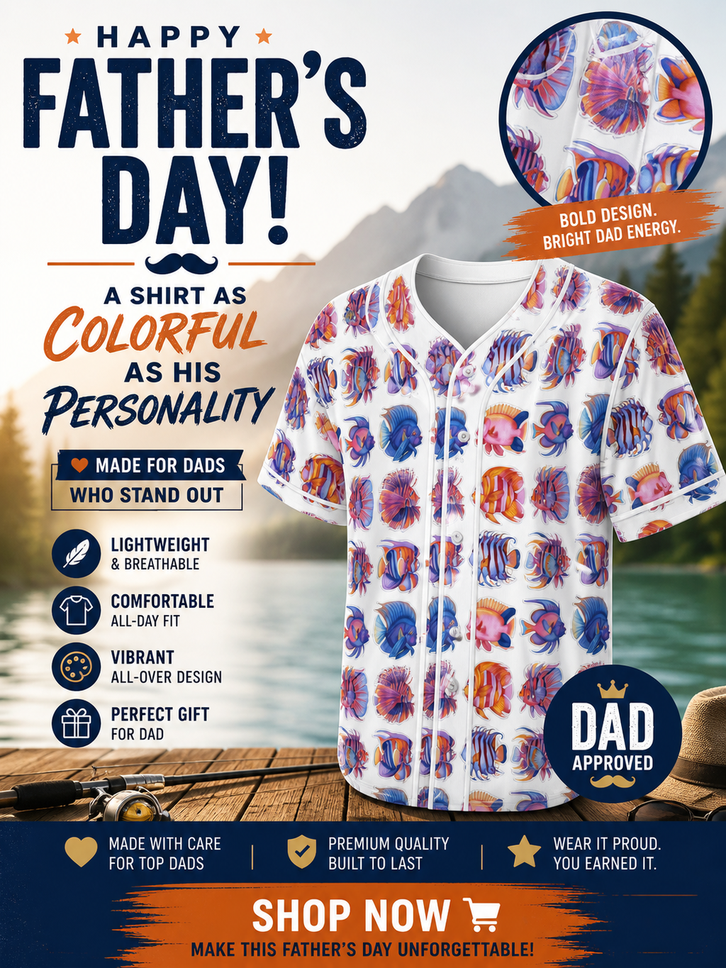 Men's Baseball Jersey  - Fisherman Folly
