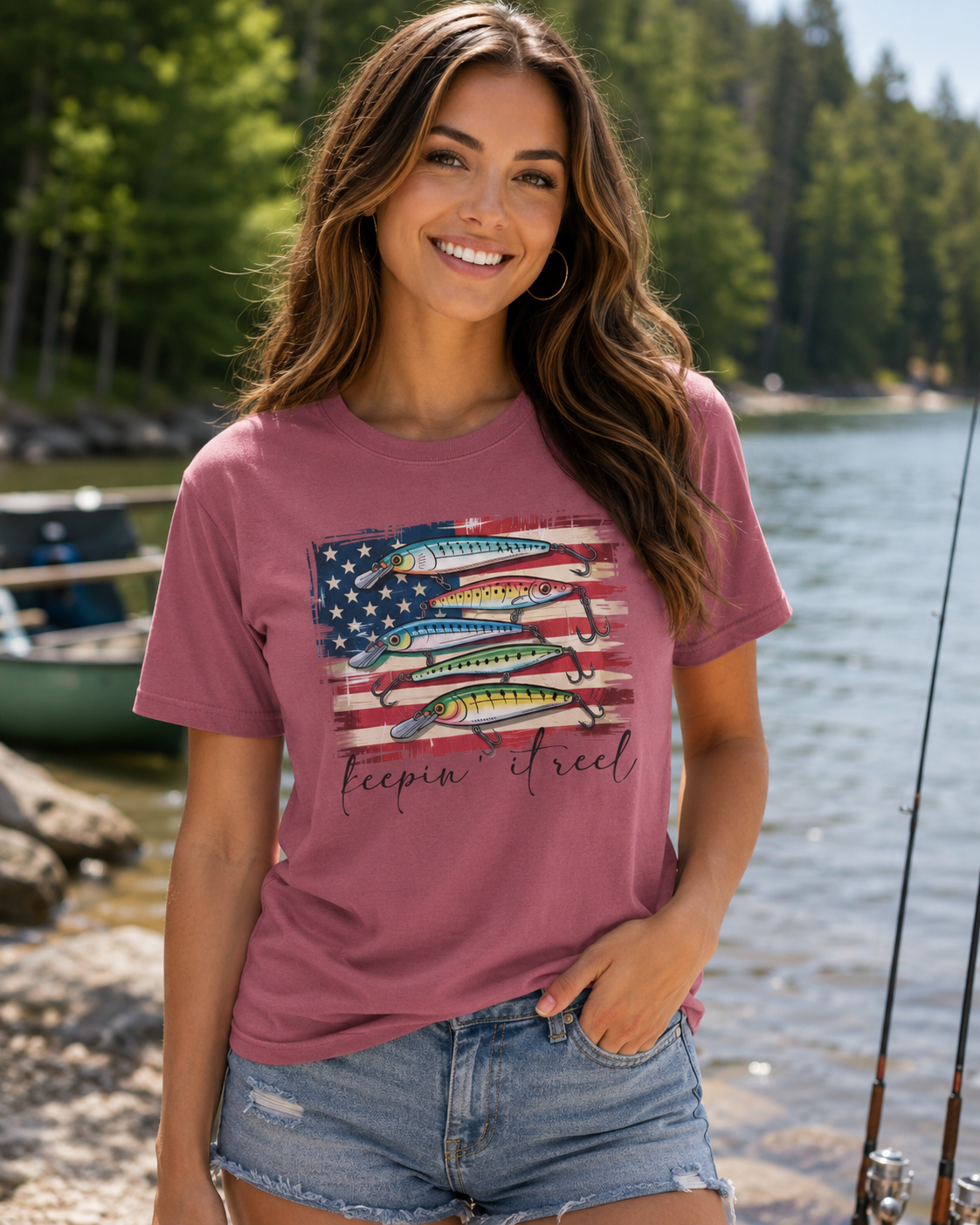 Fishing Enthusiast T-Shirt, Patriotic Angler Tee