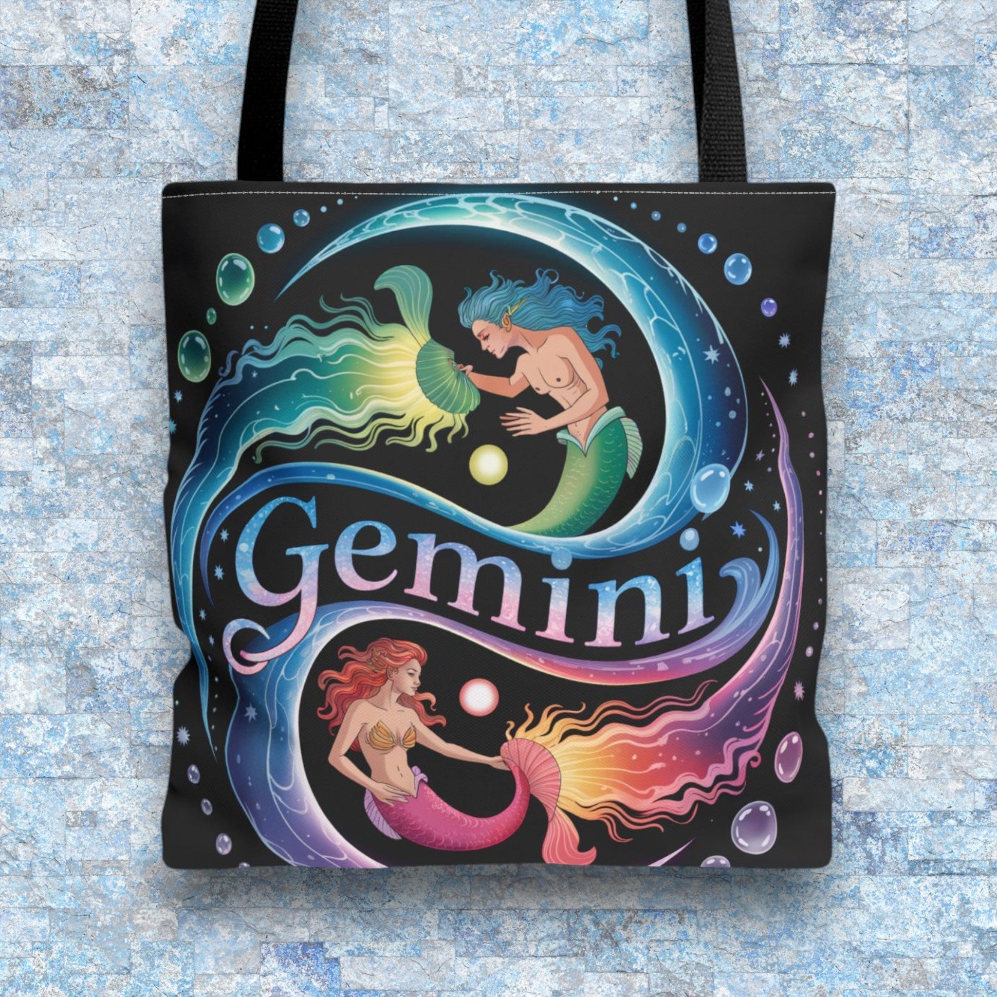 Gemini Zodiac Tote Bag - Colorful Astrology Bag, Gift for Astrology Lovers, AOP Tote for Geminis, Horoscope Design, Birthday Gift