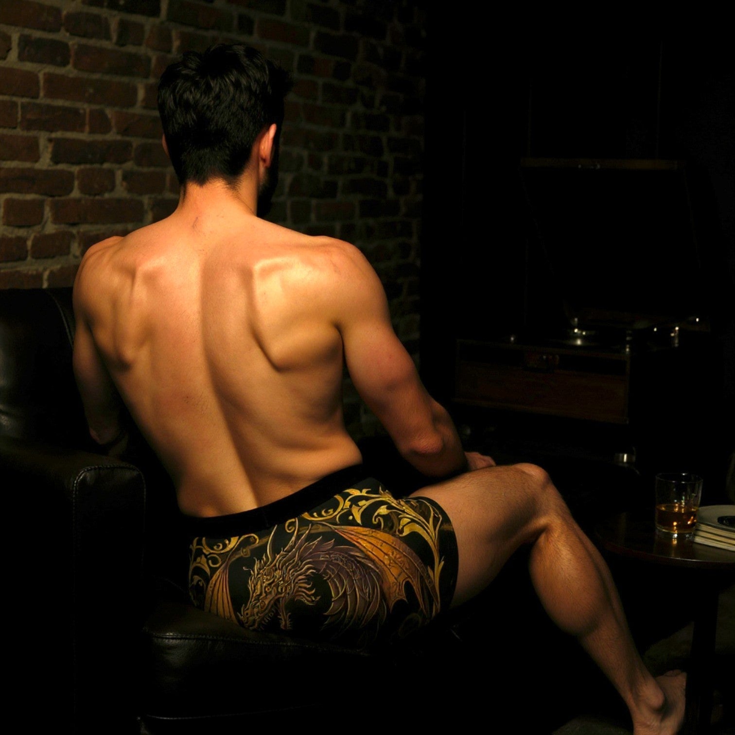 Boxer Briefs Golden Dragon Print